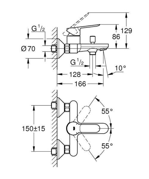 Grohe BauEdge Banyo Bataryası - 23605000