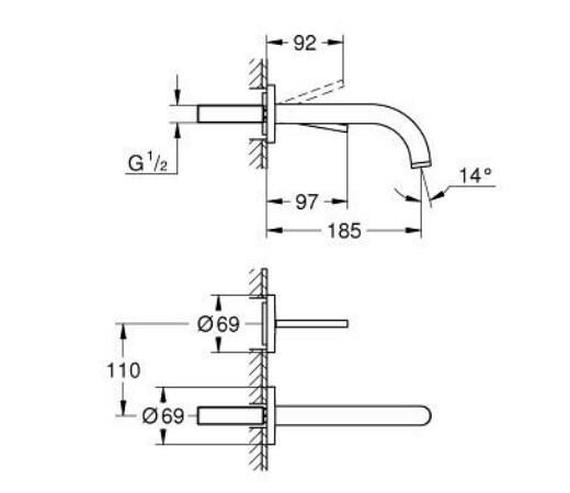 Grohe Atrio İki delikli lavabo bataryası joystick - 29410GL0