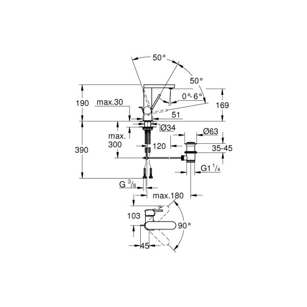Grohe Lavabo Bataryası Plus M-Boyut Krom - 23871003