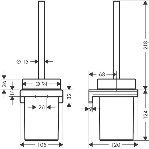 Hansgrohe Addstoris Tuvalet Fırçalığı Krom 41752000