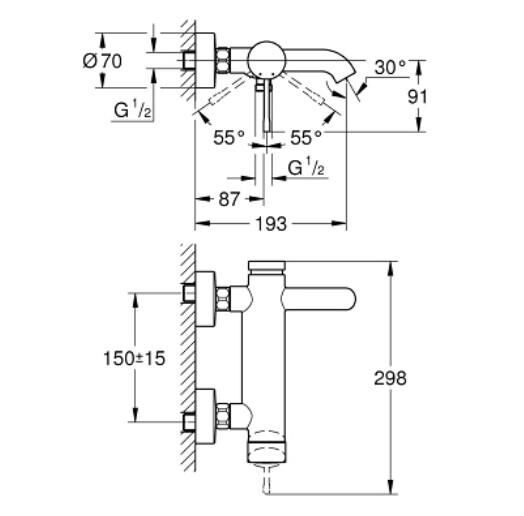 Grohe Essence Tek Kumandalı Banyo/Duş Bataryası - 33624AL1