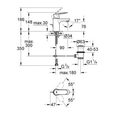 Grohe Eurocosmo Tek Kumandalı Lavabo Bataryası - 32825000