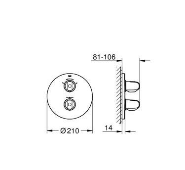 Grohe Grohtherm 1000 New 2 Yollu Yön Değ.Termostatik Banyo Bat.19986000