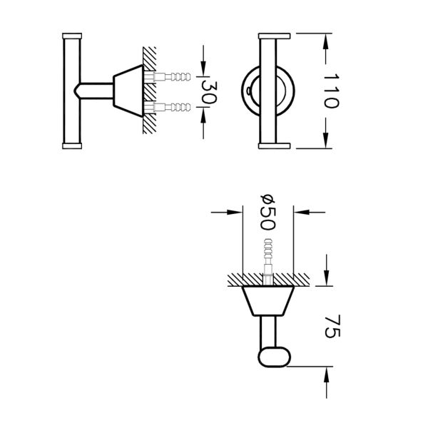 VitrA Matrix A44584 İkili Askı Krom