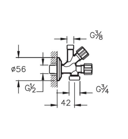 Artema Çift Çıkışlı Ara Musluk A45245