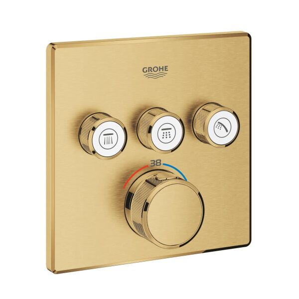 Grohe Grohtherm SmartControl Üç Valfli Akış Kontrollü, Ankastre Termostatik Duş Bataryası - 29126GN0