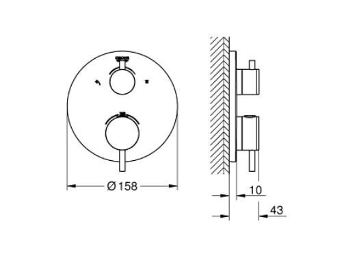 Grohe Atrio Termostatik Banyo/Duş Bataryası - 24135AL3