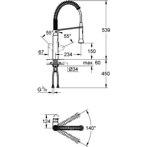 Grohe K7 Tek Kumandalı Eviye Bataryası