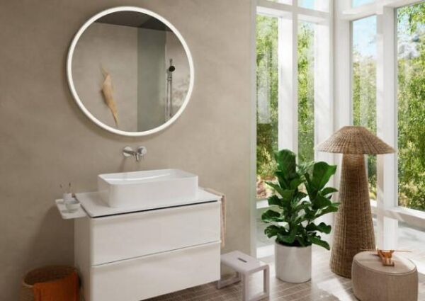 Hansgrohe Tecturis S  Tek kollu lavabo bataryası, gömme montajlı, duvara monte EcoSmart+, 22,5 cm musluklu - 73351000