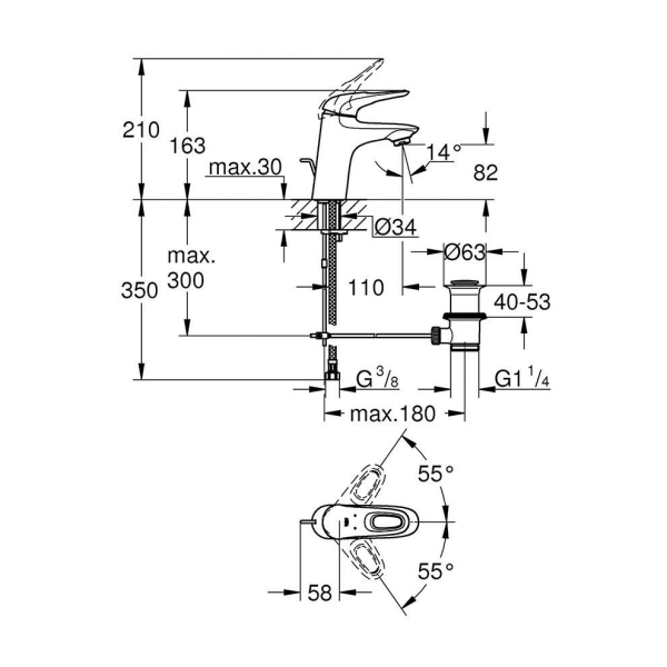 Grohe Eurostyle New Lavabo Bataryası - 33558003