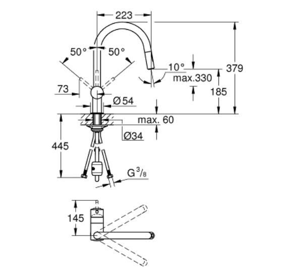 Grohe Minta Tek Kumandalı Eviye Bataryası - 32321AL2