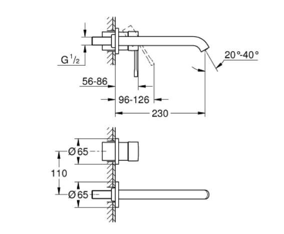 Grohe Essence İki Delikli Lavabo Bataryası L-Boyut - 19967DC1