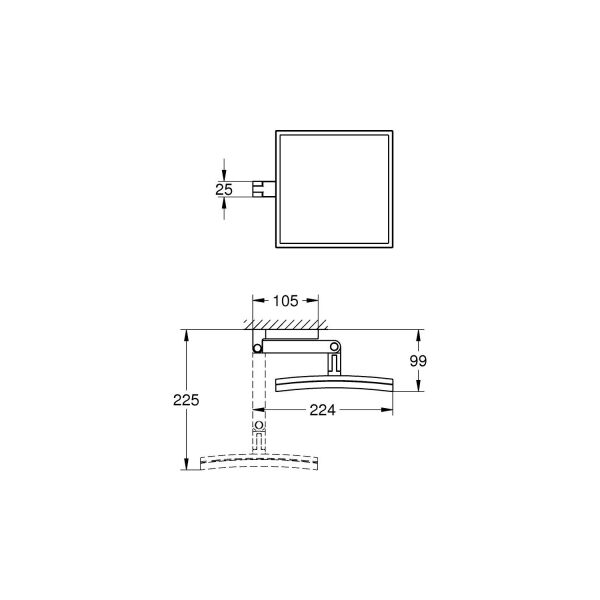Grohe Selection Cube Duvara Monte Makyaj Aynası Krom - 40808000