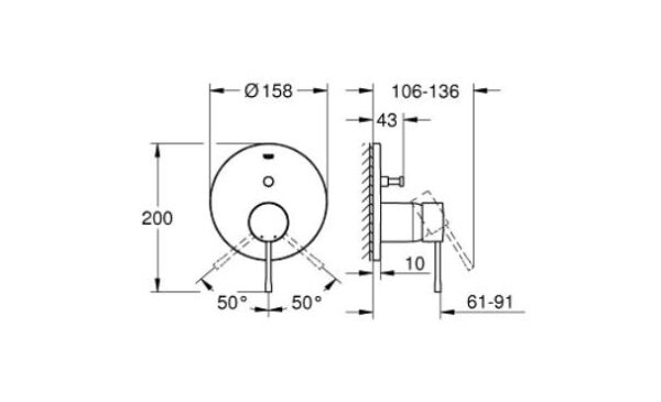 Grohe Essence Ankastre Banyo/Duş Bataryası - 24058DC1