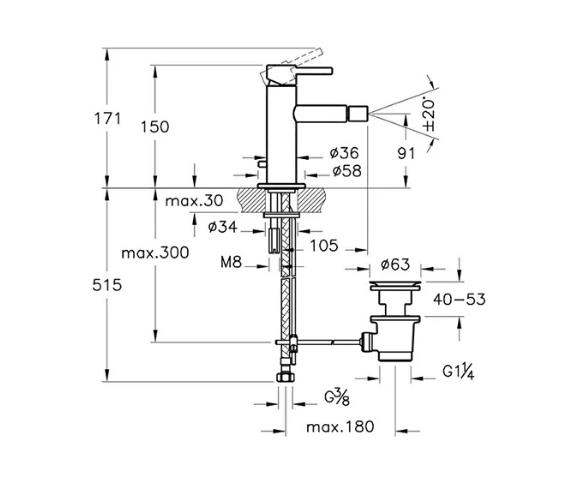 VitrA Origin Bide Bataryası, Sifon Kumandalı, Mat Siyah - A4255936