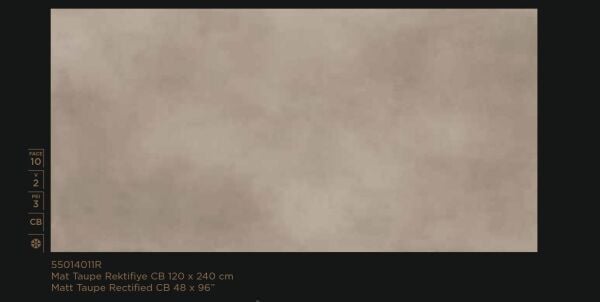 Kütahya Seramik 120*240 Raw Mat Taupe Rektifiye CB (adet fiyatıdır)