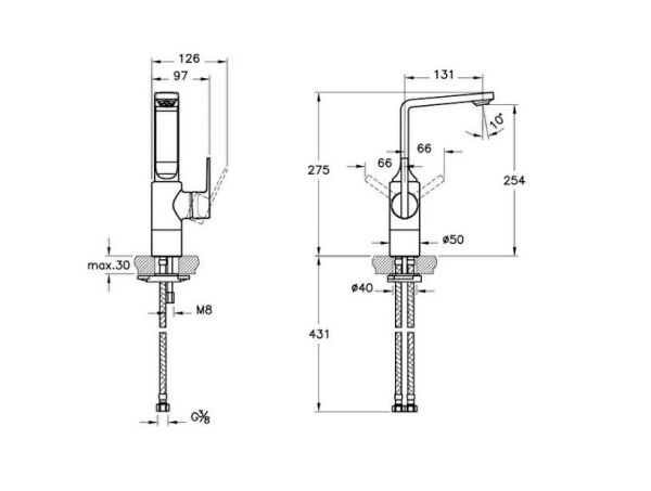 Artema Suit L Lavabo Bataryası (Yüksek) A42468