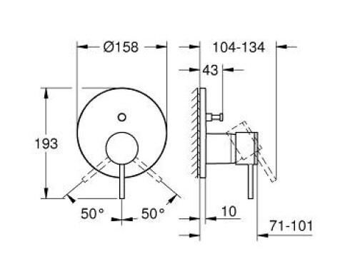 Grohe Atrio Tek Kollu Banyo Bataryası, 2 Yollu Yönlendiricili - 24355000