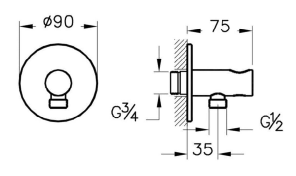 VitrA Ankastre El Duşu Çıkışı - A4262526