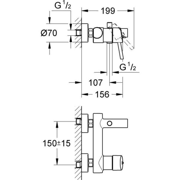 Grohe Concetto Tek Kumandalı Banyo Bataryası - 32211001