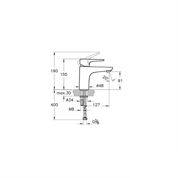 Artema X-Line A42321 Lavabo Bataryası Krom