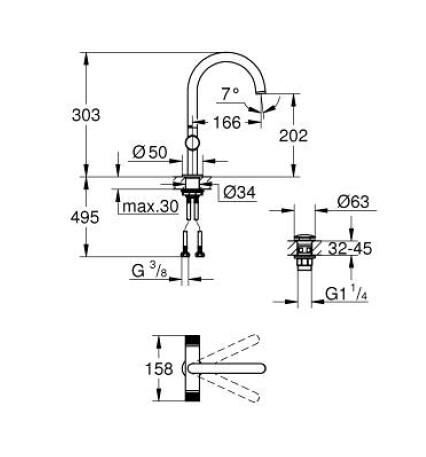 Grohe Atrio Private Collection Tek Delikli Lavabo Bataryası 1/2'' L-Boyut - 21138000