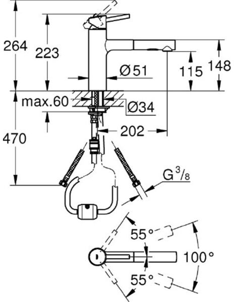 Concetto Tek Kumandalı Spiralli Eviye Bataryası - 30273001