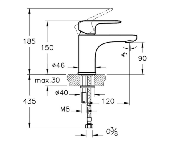 Artema Root Round Lavabo Bataryası Altın - A4270523