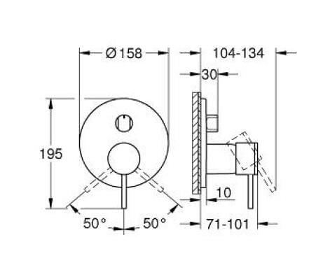 Grohe Atrio Tek Kuımandalı 3 Yönlü Banyo Bataryası - 24356000