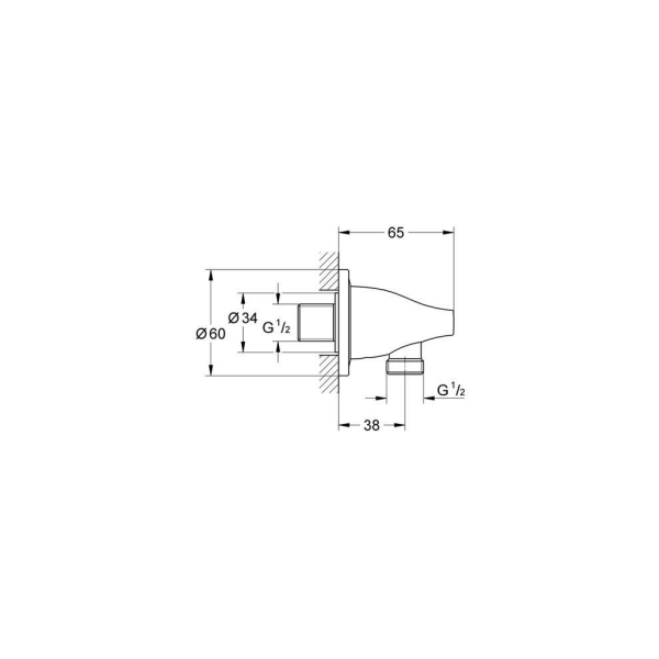 Grohe Grohe Ondus® Duş Çıkış Dirseği 1/2'' - 27190000