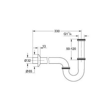 Grohe Lavabo Sifonu 330 mm - 28961000