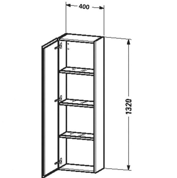 Duravit L-Cube (Sol) Boy Dolabı, 40 cm, Koyu Kestane - LC1168L5353