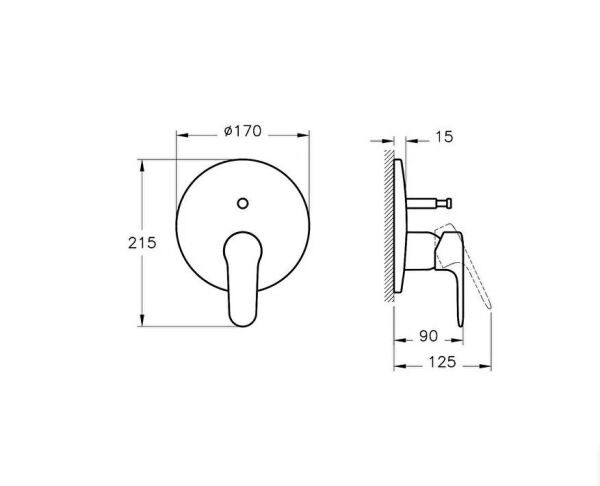 Vitra Root A4272736 Round Ankastre Banyo Bataryası, Sıva Üstü Grubu, Mat Siyah