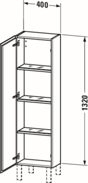 Duravit L-Cube (Sol) Boy Dolabı - LC1168L1616