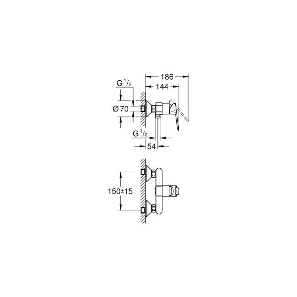 Grohe BauEdge Duş Bataryası- 23636000