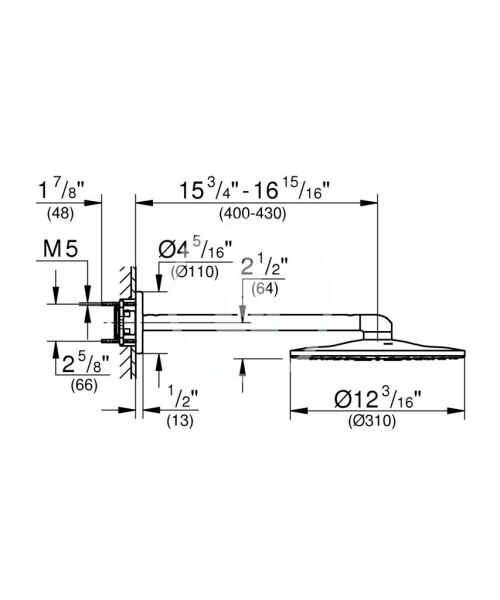 Grohe Rainshower Smartactive 310 Tepe Duşu Seti 430 Mm, 2 Akışlı-26475000
