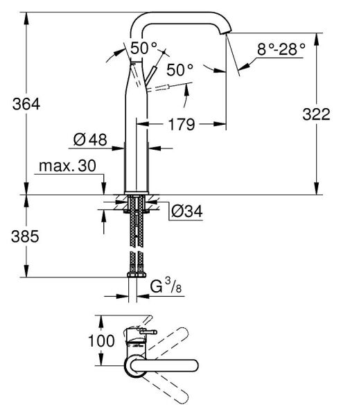 Grohe Essence Yeni Çanak Lavavabo Bataryası Xl Cool Sunrıse 32901GL1