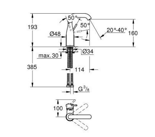 Grohe Essence Tek Kumandalı Lavabo Bataryası M-Boyut - 24176KF1