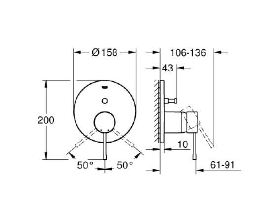 Grohe Essence Ankastre Banyo/Duş Bataryası - 24167KF1