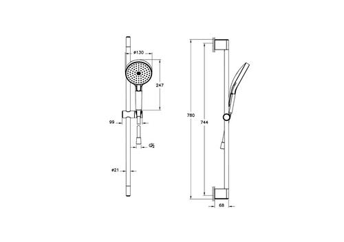 Vitra Prime Round Sürgülü El Duşu Krom A45927