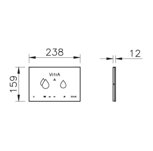 Vitra V-Care Akıllı Panel Cam Siyah 762-1501