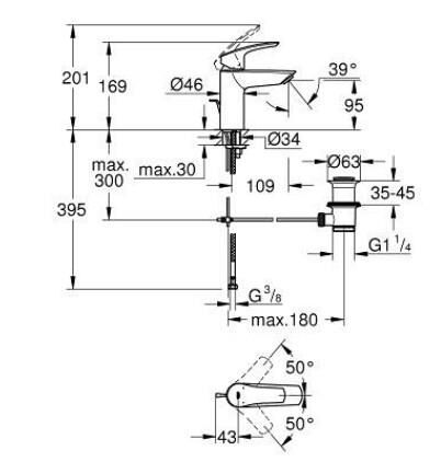 Grohe Eurosmart Tek Kumandalı Lavabo Bataryası S-Boyut - 332652433