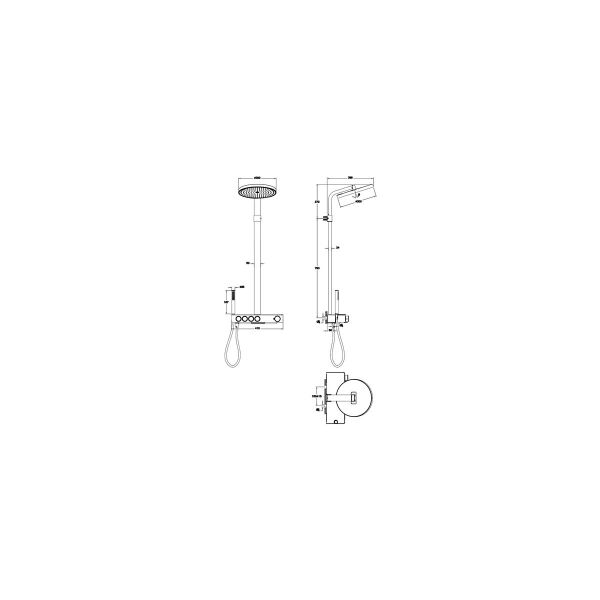 Vitra Termostatik Banyo Bataryalı Prime Round Duş Sistemi 300 B Mat Siyah A4731336