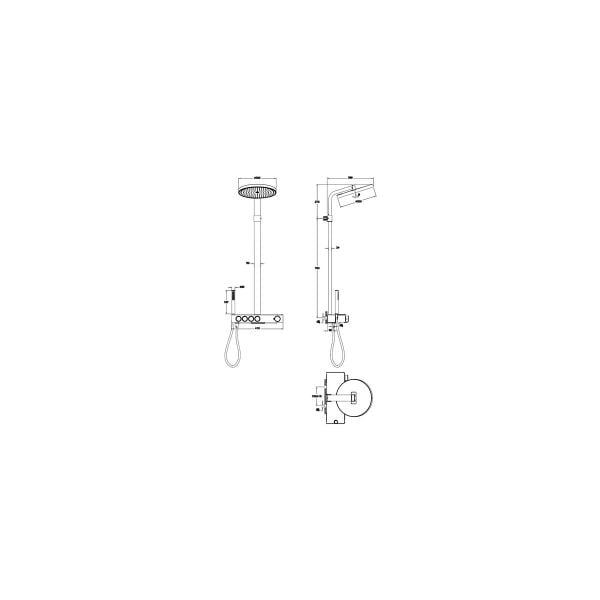 Vitra Termostatik Banyo Bataryalı Prime Round Duş Sistemi 300 B Mat Siyah A4731336