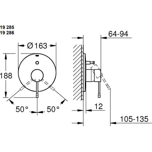 Grohe Essence New Ankastre Duş Bataryası- Hard Graphite - 19285AL1