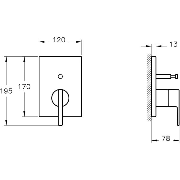 VİTRA Suit A4283839 Ankastre Banyo Bataryası (Sıva Üstü Grubu), Parlak Siyah