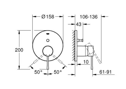 Grohe Essence Ankastre Banyo/Duş Bataryası - 24167AL1