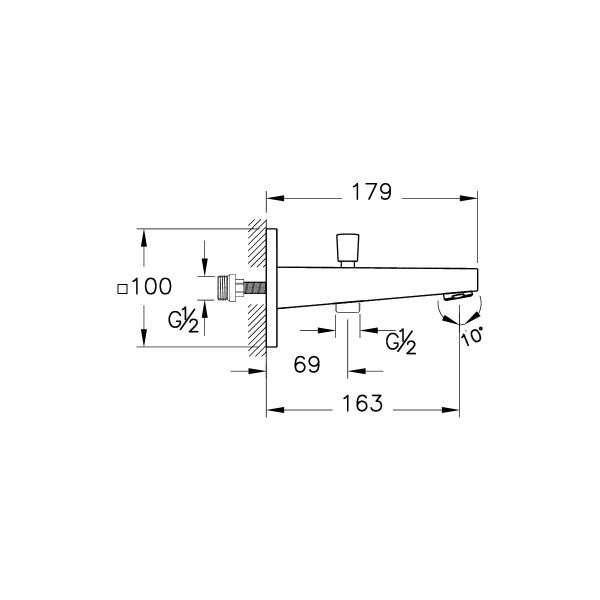 Artema Root Square A43131 Çıkış Ucu, El Duşu Çıkışlı,Krom