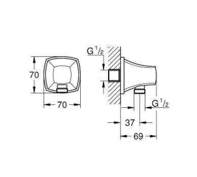 Grohe Grandera Duş Çıkış Dirseği, 1/2'' - 26897IG0