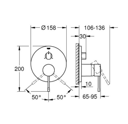 Grohe Essence Tek Kumandalı 3 Yönlü Banyo Bataryası - 24169DA1